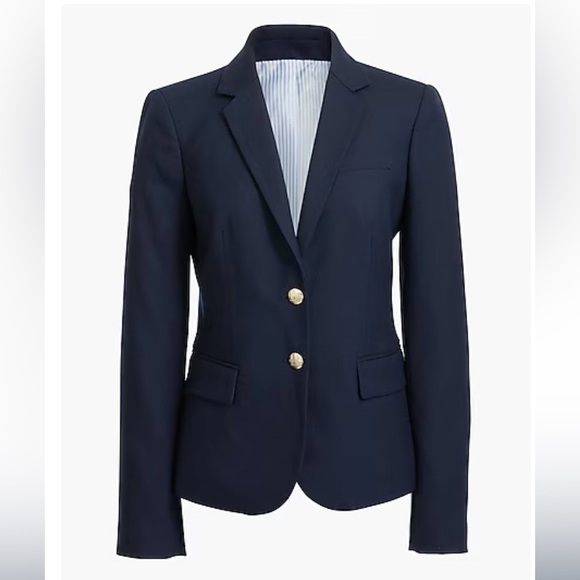 J. Crew Factory Jackets & Blazers - J. Crew Factory Original Schoolboy Navy Blazer with Blue-White Striped Lining
